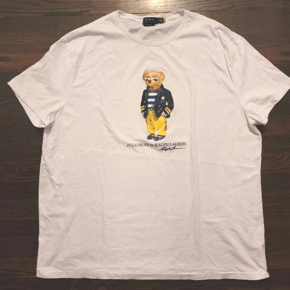 POLO RALPH LAUREN Preppy Bear white classic fit Men's XXL short sleeve t-shirt - Picture 2 of 15